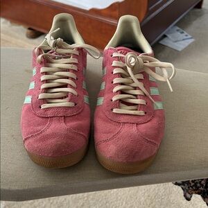adidas Gazelle Pink and Mint Sneakers